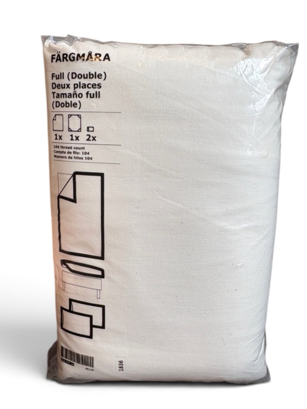 IKEA FARGMARA Full Sheet Set White 100% Cotton NEW